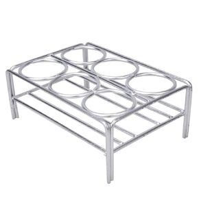 6 Holes Crucible Rack, 36mm Hole Diameter Metal Crucible Stand Crucible Holder, Nickel Wire Crucible Storage Shelf, Crucible Supporting Stand, Labs Crucible Base for Laboratory Educational