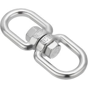 PATIKIL Double Ended Swivel Eye Hook M5 Working Load 80kg/176 lbs, 316 Stainless Steel Eye to Eye Swivel Shackle Ring Connector for Marine Mooring Hanging