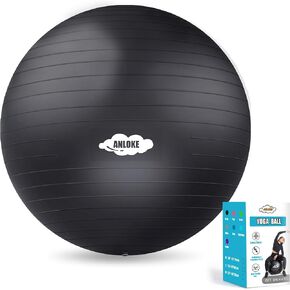 Yoga Ball Exercise Ball for Fitness & Balance, Anti-Burst Stability Ball Chair, Birthing Ball for Pregnancy, Non-Toxic PVC Gym Ball with Foot Pump for Pilates