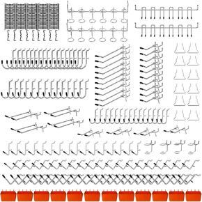 Peg Board Organizer Accessories,278 Pieces pegboard Accessories,Premium peg Board Hooks for Hanging,one of The Professional pegboard Wall Organizer for Garage