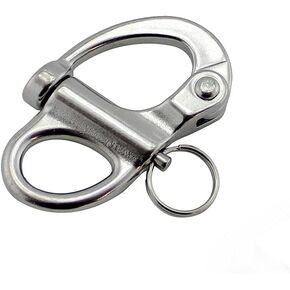 JY-MARINE 2 Inch(50mm) Fixed Bail Snap Shackle for Sailboat,Bracelet - 316 Stainless Steel,Marine Grade
