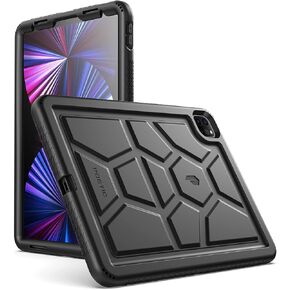 Poetic TurtleSkin Heavy Duty Case Designed for iPad Pro 11 Inch 4th Gen 2022 / 3rd Gen 2021 / 2nd Gen 2020 / 1st Gen 2018, Rugged Shockproof Drop Protection Kids Friendly Silicone Cover Case, Red
