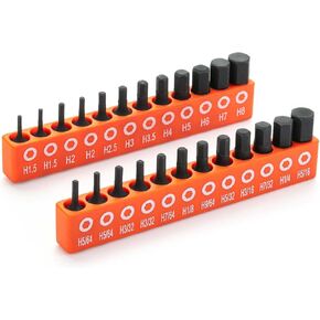 Bates Hex Head Allen Wrench Drill Bit Set, 25 Pcs, S2 Steel, Magnetic, 1/4 Hex Shank, Key Set