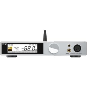 LOXJIE D60 Hi-Res Audio DAC Fully Balance Headphone Amplifier 6000mWx2 Output Power 6.35mm/4.4mm/XLR/RCA Output Hi-End Pre-amp Desktop Headphone Amp for Home Audio/Speaker with Remote Control (Silver)
