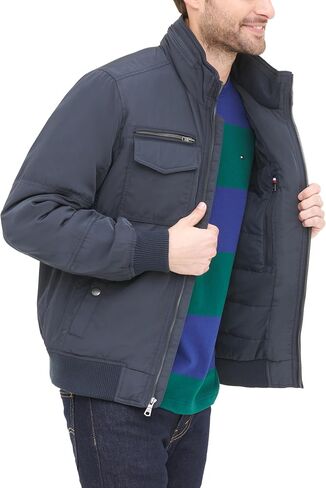 Tommy Hilfiger Men's Lightweight Microtwill Golf Jacket (Standard and Big & Tall), Deep Navy, Large in Saudi Arabia