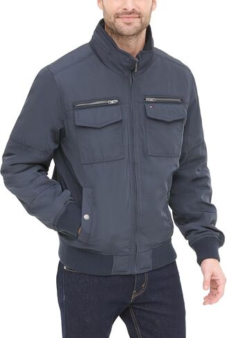 Tommy Hilfiger Men's Lightweight Microtwill Golf Jacket (Standard and Big & Tall), Deep Navy, Large in Saudi Arabia
