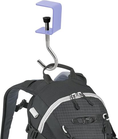 2 PCS Clamp-On Desk Mount Bag Holder Hook Students' Desk Hook Women's Purse Hook with Adjustable Arm Clamp Backpack Handbag Headphones Holder Portable for Tables Heavy Duty Handbag Hanger Organizer in Saudi Arabia