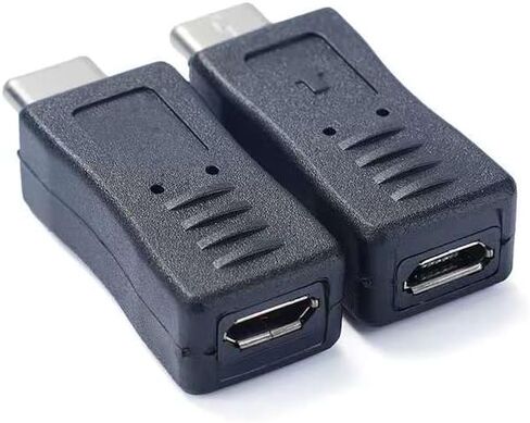 محول USB C إلى Micro USB، 2 حزمة محول USB من النوع C أنثى إلى Micro USB ذكر مناسب للهاتف والكمبيوتر اللوحي (TypeC أنثى/ذكر صغير) in Saudi Arabia