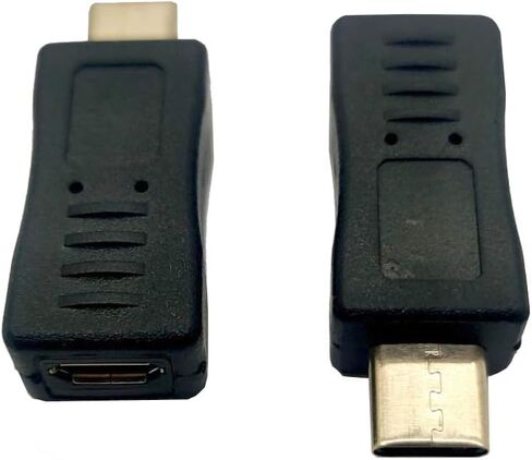 محول USB C إلى Micro USB، 2 حزمة محول USB من النوع C أنثى إلى Micro USB ذكر مناسب للهاتف والكمبيوتر اللوحي (TypeC أنثى/ذكر صغير) in Saudi Arabia