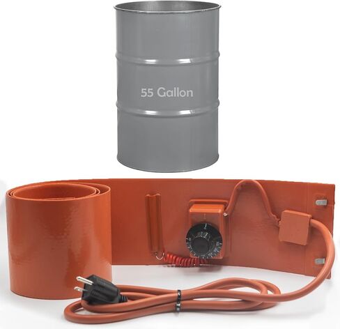 5/55 Gallon Drum Heater Band for Grease Kegs, Honey Drums & Water Buckets –120V 800W/1200W with Twist Temperature Controller (86°F to 302°F) in Saudi Arabia