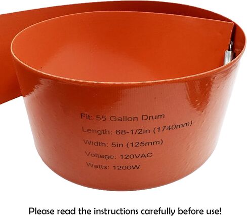 5/55 Gallon Drum Heater Band for Grease Kegs, Honey Drums & Water Buckets –120V 800W/1200W with Twist Temperature Controller (86°F to 302°F) in Saudi Arabia