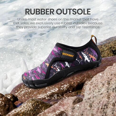 SEEKWAY Barefoot Water Shoes for Kids - Wide Toe Box and Quick-Dry Sand Shoes Toddler for Hiking Swim Beach Pool Kayak Sport Accessories, Camping Essentials Non-Slip for Boys Girls Sizes in Kuwait