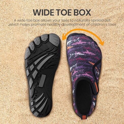 SEEKWAY Barefoot Water Shoes for Kids - Wide Toe Box and Quick-Dry Sand Shoes Toddler for Hiking Swim Beach Pool Kayak Sport Accessories, Camping Essentials Non-Slip for Boys Girls Sizes in Kuwait