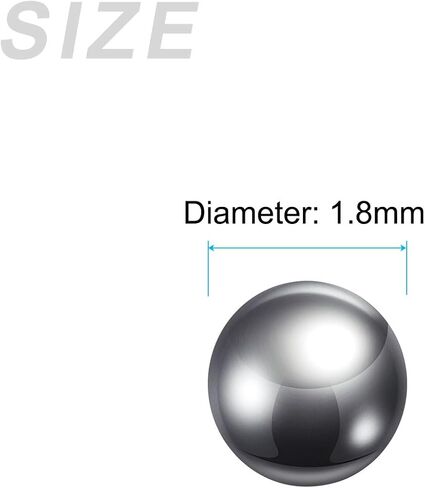 METALLIXITY Precision Balls G100 1.8mm 100pcs, 304 Stainless Steel Bearing Balls Beads - for Industry Kit, Machinery, Automotive, and DIY in Kuwait
