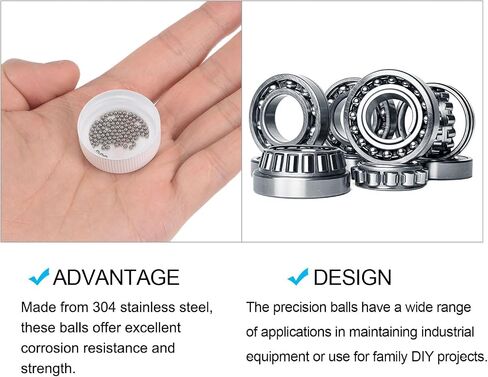METALLIXITY Precision Balls G100 1.8mm 100pcs, 304 Stainless Steel Bearing Balls Beads - for Industry Kit, Machinery, Automotive, and DIY in Kuwait