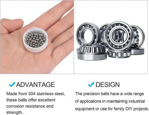 METALLIXITY Precision Balls G100 1.8mm 100pcs, 304 Stainless Steel Bearing Balls Beads - for Industry Kit, Machinery, Automotive, and DIY in Kuwait