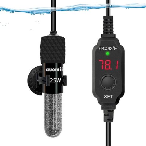 سخان حوض السمك USB من اومي، سخان حوض سمك صغير قابل للتعديل 10/20/30 واط، جهاز تحكم خارجي في درجة الحرارة، شاشة LED، يستخدم لخزان 1-3 جالون in Kuwait