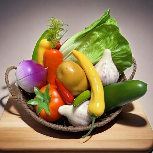 22pcs Realistic Artificial Fake Vegetables, Artificial Vegetables for Decoration, Home Kitchen Decor,PU Simulation Vegetable,Artificial Bell Peppers in Saudi Arabia