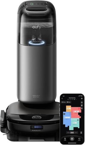 eufy Robot Vacuum Omni S1 Pro with All-in-One Station, Floor Washing Robot Vacuum and Mop, Eco-Clean Ozone, 8000 Pa Suction, Obstacle Avoidance, Auto Mop Washing & Drying, Self-Emptying in Saudi Arabia
