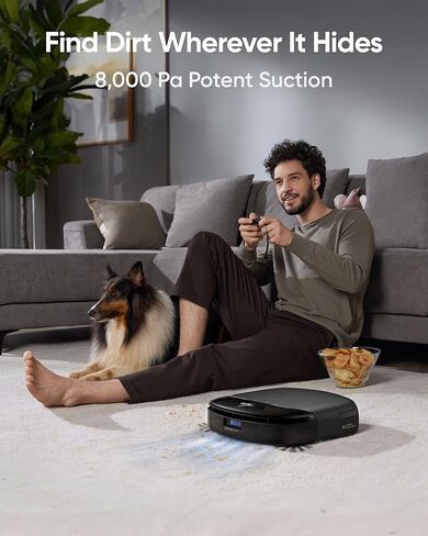 eufy Robot Vacuum Omni S1 Pro with All-in-One Station, Floor Washing Robot Vacuum and Mop, Eco-Clean Ozone, 8000 Pa Suction, Obstacle Avoidance, Auto Mop Washing & Drying, Self-Emptying in Saudi Arabia