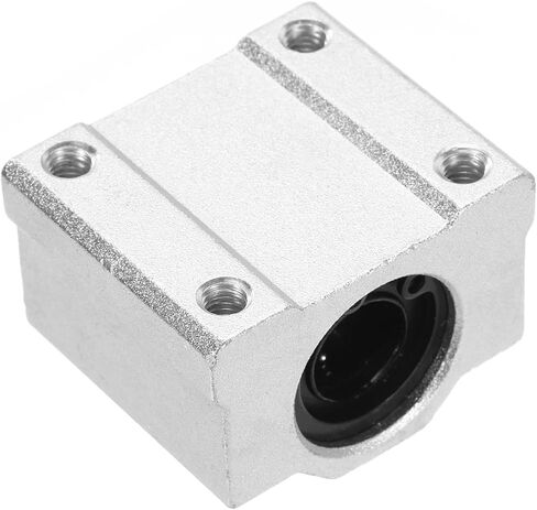 uxcell 4PCS SCS12UU Linear Motion Ball Bearing Slide Bushing Aluminum 41mm Long Linear Roller Bearing Slide Block for 12mm Round Shaft Rod in 3D Printer, CNC Machine, Silver Tone in Saudi Arabia