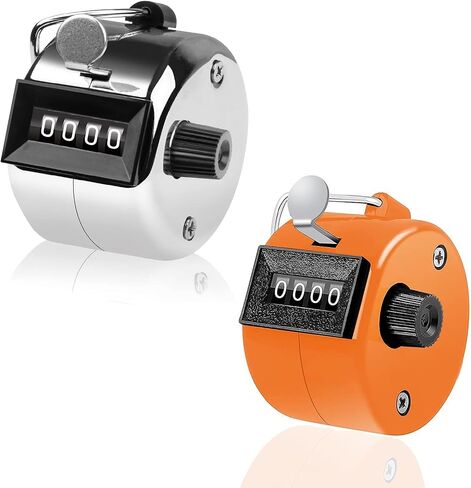 2 Color Tally Counter 4-Digit Hand Clicker Counters Metal Mechanical Pitch Counters Score Keeper for Coaching, Knitting, Fishing, Golf, Toddler Fidget in Saudi Arabia