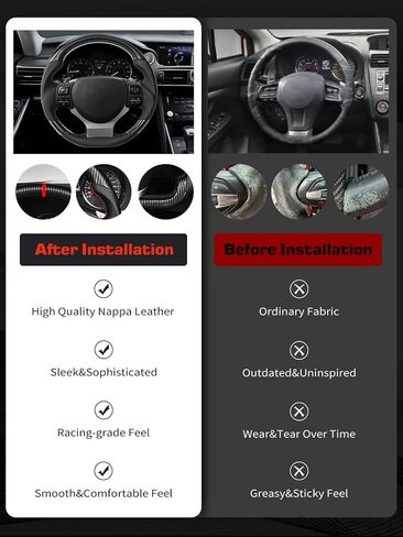 TESFEEL Steering Wheel Hydro-Dip Carbon Fiber Steering Wheel Fit for Lexus ES 2015-2017, RX 2016-2020, LX 2016-2019 in Saudi Arabia
