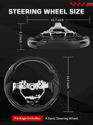 TESFEEL Steering Wheel Hydro-Dip Carbon Fiber Steering Wheel Fit for Lexus ES 2015-2017, RX 2016-2020, LX 2016-2019 in Saudi Arabia
