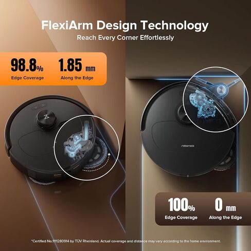 مجموعة مكنسة وممسحة roborock Qrevo Master Robot، شفط 10,000 باسكال، فرشاة جانبية وممسحة بتصميم FlexiArm، غسيل وتجفيف الممسحة التلقائية، التفريغ الذاتي وإعادة التعبئة، التنظيف الذاتي للقاعدة، تجنب العوائق، أسود in Kuwait
