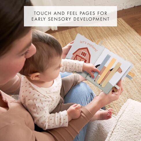 ZICOTO Soft Baby Book with Touch and Feel Pages - Cute Sensory Book for Babies 0-6 Months with Textured Animals, Mirror & Crinkle Paper - Fun Toy and Newborn/Infant Gift in Saudi Arabia