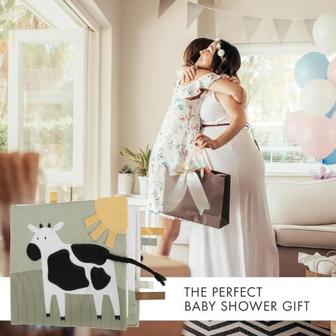 ZICOTO Soft Baby Book with Touch and Feel Pages - Cute Sensory Book for Babies 0-6 Months with Textured Animals, Mirror & Crinkle Paper - Fun Toy and Newborn/Infant Gift in Saudi Arabia