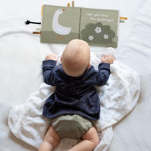 ZICOTO Soft Baby Book with Touch and Feel Pages - Cute Sensory Book for Babies 0-6 Months with Textured Animals, Mirror & Crinkle Paper - Fun Toy and Newborn/Infant Gift in Saudi Arabia
