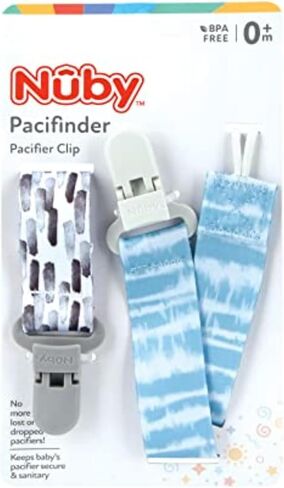 Nuby Infant's Pacifinder Pacifier Clips, Colors May Vary 2 Count (Pack of 1) in Saudi Arabia