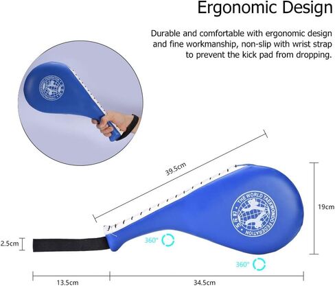 Taekwondo Kick Pad, 1Pcs Kicking Target Taekwondo Kick Striking Pads Karate Taekwondo Kickboxing Taekwondo Sparring Gear, Blue, 15x7.48x1.96inch in Saudi Arabia