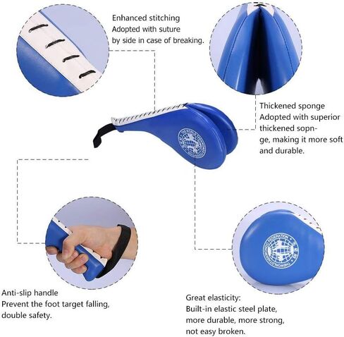 Taekwondo Kick Pad, 1Pcs Kicking Target Taekwondo Kick Striking Pads Karate Taekwondo Kickboxing Taekwondo Sparring Gear, Blue, 15x7.48x1.96inch in Saudi Arabia