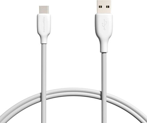 Amazon Basics USB-C to USB-A 2.0 Fast Charging Cable, 480Mbps Data Transfer Speed, USB-IF Certified, for Apple iPhone 16/15, iPad, Samsung Galaxy, Tablets, Laptops, 10 Foot, Black in Kuwait
