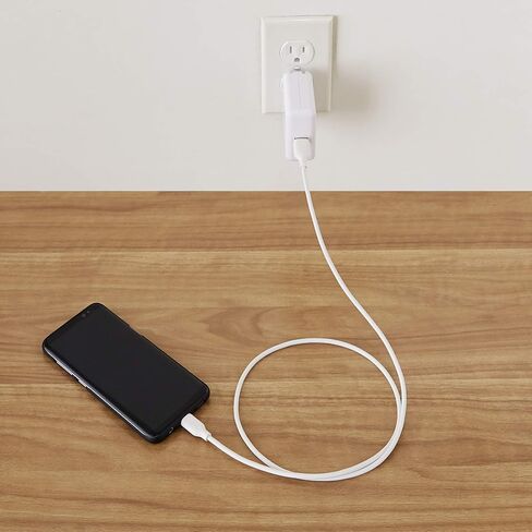 Amazon Basics USB-C to USB-A 2.0 Fast Charging Cable, 480Mbps Data Transfer Speed, USB-IF Certified, for Apple iPhone 16/15, iPad, Samsung Galaxy, Tablets, Laptops, 10 Foot, Black in Kuwait