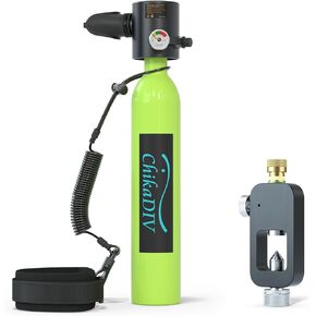 0.5L Mini Scuba Tank with Sub-Mask, Diving Tank with Full-face Mask Underwater Breath System Support about 5-10 Minutes