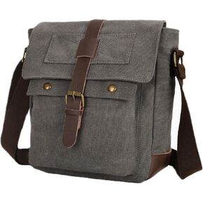 Men Small Canvas Crossbody Messenger Purse Shoulder Bag Small Vintage Satchel Travel Bags For Work Business Unisex