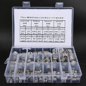Thread Repair Tool, 300 Pcsset M6- Stainless Steel Metric Thread Repair Insert Kit Hardware Parts for Car Thread Repair, Tapping Inserts