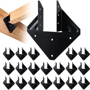 Black Hurricane Tie for Roof Truss Timber Connection Fits 2x4, 2x6 Truss to Rafter Connectors for Hurricane Truss Hangers,Rafter Brackets,Joist Hanger,Hurricane Clips (20PCS)