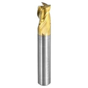 uxcell Carbide Square End Mill, 5/16" Dia ZrN Coated 3 Flutes Milling Bit Cutter, for Aluminum Copper Non-Ferrous Alloy Metal, 5/16" Shank 7/16" Cut Length 2" Long