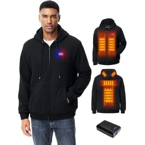 Heated Hoodie, with 7.4V Battery Pack Included, Full-Zip Heated Sweatshirt Hoodie for Winter for Men Women (Unisex)