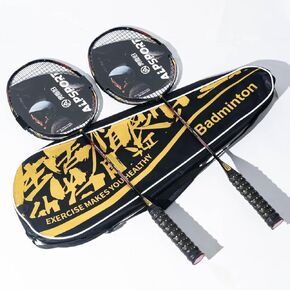 ALP-188 Air 10U G5 Super Light Professional Full Carbon Fiber Badminton Rackets Set of 2, Graphite Padel Badminton Racquets for Outdoor Backyard Sports Including 1 Carrying Bag