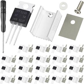 IRF3205 3205 Mosfet Transistor 55V 110A N-Channel Power MOSFETS Transistor TO-220 with Aluminum Heatsink Screwdriver Mounting Kits,for DIY(20 pcs) in Saudi Arabia