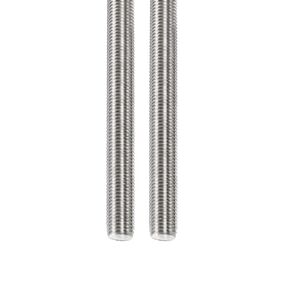 M16x2x250mm(DxPxL) Fully Threaded Rod - 2Pack - Good for Machinery - 304 Stainless Steel Right Hand Thread Rods Bar Studs - Silver