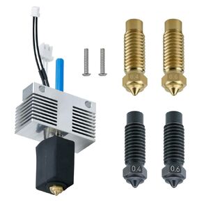 Hotend for Elegoo Neptune 4 Plus/Neptune 4 Max Print Head Extruder Hot End Kit Heater Block Heating Cartridge Thermistor with Extra 2PC Hardness Nozzle 2PC Brass Nozzle 1PC Silicone Cover