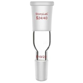stonylab Glass Adapter, Borosilicate Glass Enlarging Adapter from 19/22 to 14/20 Glass Joints Lab Glassware