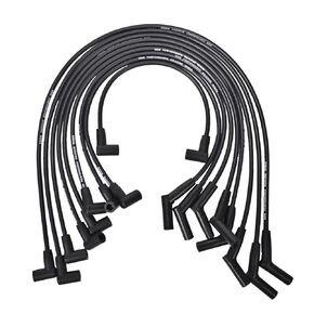 RLP Silicone Spark Plug Wires Set 8.0mm Black Replacement for SBF Small Block Ford Valve Cover Wires 221 255 260 289 302 351W Fits HEI Distributor Caps