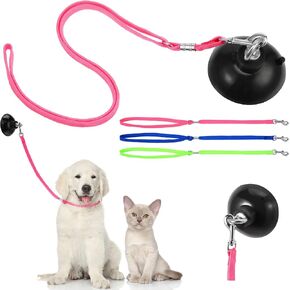 Frienda 4 Pieces Dog Bathing Tether with Suction Cup Pet Dog Grooming Tub Restraint Loops and Adjustable Dog Cat Fixed Safety Rope for Pet Shower Bathing Grooming in Kuwait